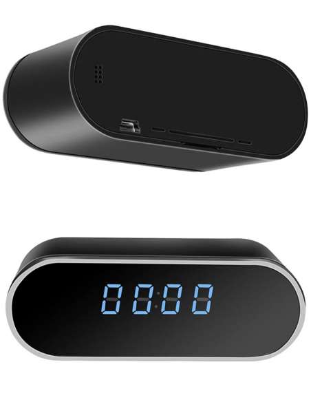 Horloge camera espion wifi HD vision nocturne - de dos