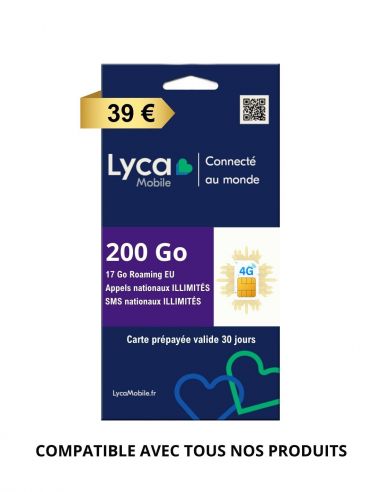 Carte SIM prépayée Lycamobile prête à...