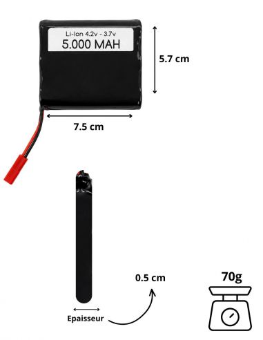 Batterie 5000 mAh 3,7V pour camera ou...